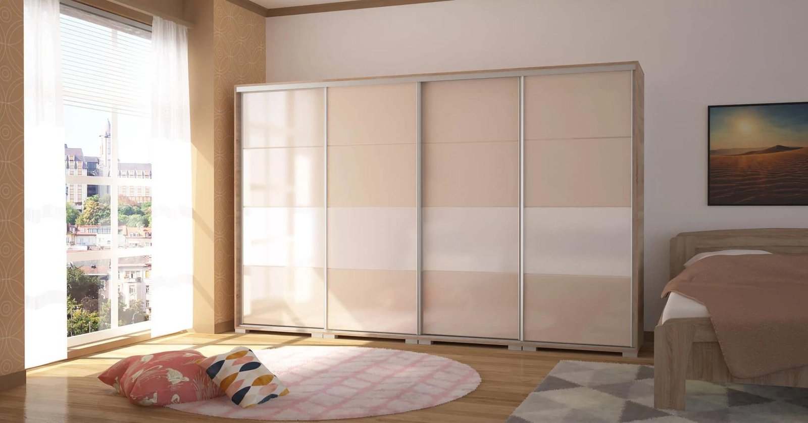 Soft Sliding Acrylic Wardrobe by 5D Home Space